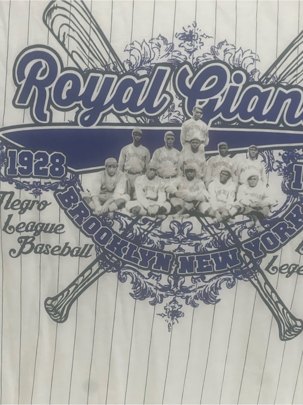 Rawlings White and Royal Blue ‘Royal Giants’ Pinstripe Baseball Tee - Picture 2 of 8